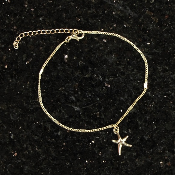 Jewelry - NWOT Yellow Gold Starfish Fashion Anklet Chain